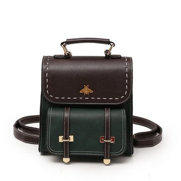 Women Backpack Quality Vintage Leather Preppy Female Backpack Little Bee School College Backpack Travel Bag mochila